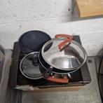 Gebruikte pannen (Ikea & Action) - Gasfornuis, Huis en Inrichting, Keuken | Potten en Pannen, Ophalen, Gebruikt, Rvs, Pannenset