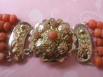Zeeuwse Bloedkoraal Ketting mt Gouden slot Walcheren 1906-19, Sieraden, Tassen en Uiterlijk, Antieke sieraden, Ophalen of Verzenden
