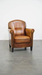 Mooie statige fauteuil/ armchair gemaakt van schapenleer, Ophalen, Gebruikt, ., Vintage