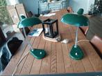 2 Groene Lumisol Tafellampen Seminara Torino '50/'60, Ophalen, Gebruikt, Vintage, Minder dan 100 cm