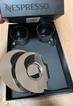 Nespresso glazen/kopjes met RVS schotels Nieuw!, Ophalen, Nieuw