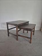Vintage bamboe en hout nest tafeltjes, Ophalen of Verzenden