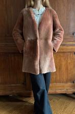 Bruin/rode leren of bonte dames jas. Aan 2 kanten draagbaar, Ophalen, Zo goed als nieuw, Maat 42/44 (L), Bruin