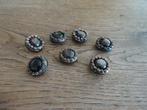 Set oude glazen knopen (7 stuks) -  het bolletje is van glas, Gebruikt, Ophalen of Verzenden, Nvt, Knoop of Knopen