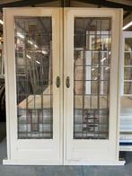 Set schuif / en-suite deuren met glas in lood 198x145cm., Ophalen of Verzenden