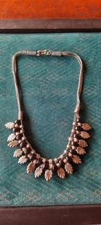 Antieke ketting met onyx, Azteken Mexico., Ophalen of Verzenden, Zilver, Ketting, Met edelsteen