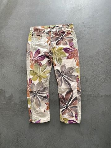 J419 Please maat S=36 broek 7/8e jeans beige/bruin/groen beschikbaar voor biedingen