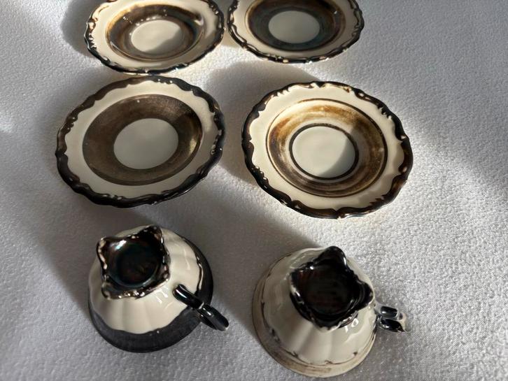 Vintage Bavaria Feinsilber kopjes en schotels, Huis en Inrichting, Keuken | Servies, Gebruikt, Kop(pen) en/of Schotel(s), Overige stijlen