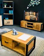 grote leren bank , tv kast , salontafel , open kast , mango, Huis en Inrichting, Complete inboedels, Ophalen