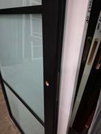 83x201,5cm Binnendeur opdek L Staallook zwart mat glas SL3, Ophalen, 80 tot 100 cm, ., Glas