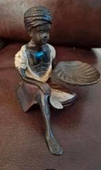 Antiek Afrikaans beeldje met schaal, Ophalen of Verzenden