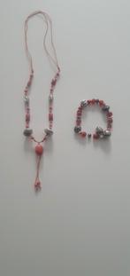 Ketting + armband rood kralen, Ophalen of Verzenden, Zo goed als nieuw, Rood, Overige materialen