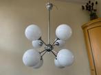 Lamp Hanglamp jaren 70 8 x opaline bollen Frans, Ophalen