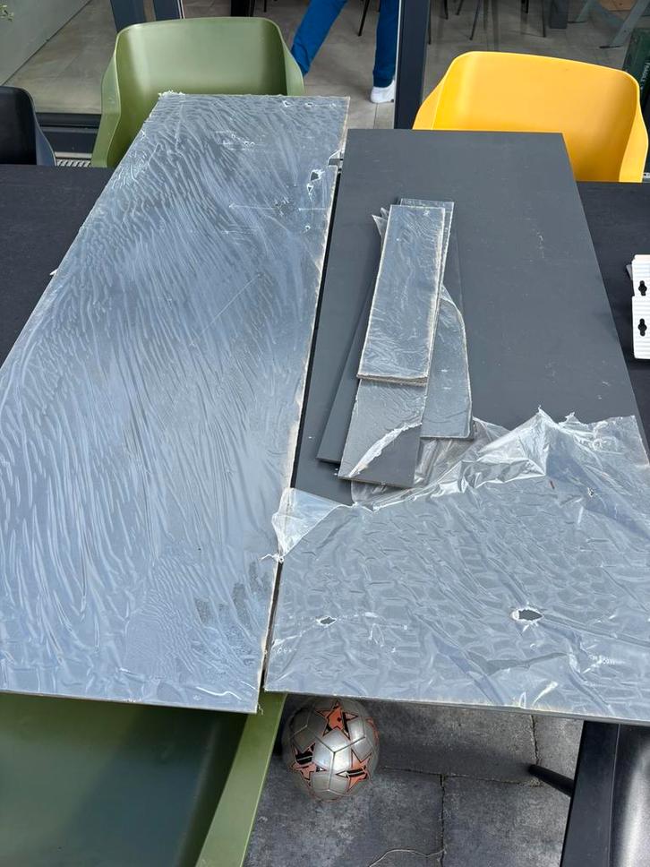 HPL trespa antraciet rest delen - 6mm dik, Doe-het-zelf en Verbouw, Platen en Panelen, Zo goed als nieuw, HPL, Minder dan 20 mm