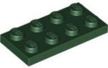 Lego plaatjes/plates 2x4 donker groen 2 stuks  beschikbaar voor biedingen