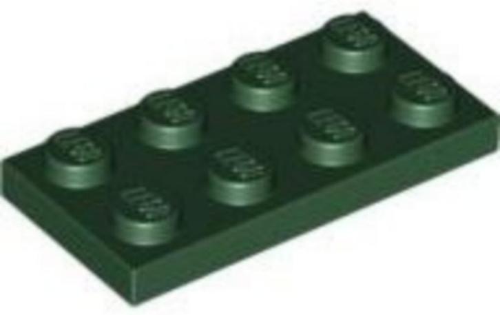 Lego plaatjes/plates 2x4 donker groen 2 stuks, Kinderen en Baby's, Speelgoed | Duplo en Lego, Gebruikt, Lego, Losse stenen, Ophalen of Verzenden
