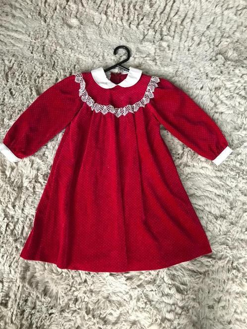 PRACHTIGE FLUWELEN ROOD-WIT KERSTJURK MAAT 116: WOW !!, Kinderen en Baby's, Kinderkleding | Maat 116, Zo goed als nieuw, Meisje