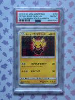 Pokémon SM Promo Japans 2018 Pretend Boss Pikachu 196 PSA 8, Ophalen of Verzenden, Nieuw, Losse kaart