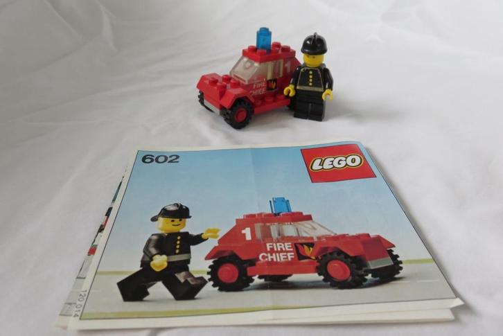 Lego classic town, set 602 fire chief's car, Kinderen en Baby's, Speelgoed | Duplo en Lego, Gebruikt, Lego, Complete set, Ophalen of Verzenden