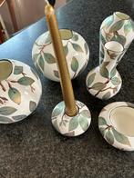 Vintage Vaasje & Kandelaar Set '80, Aardewerk of Porselein, Ophalen of Verzenden, Zo goed als nieuw, Minder dan 50 cm