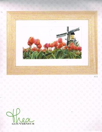 Cado thea gouverneur borduurpakket  molen met tulpen 473 beschikbaar voor biedingen