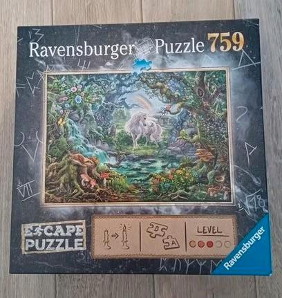 Escape puzzle - Unicorn 759 stukjes, zgan, Hobby en Vrije tijd, Denksport en Puzzels, Zo goed als nieuw, Ophalen of Verzenden