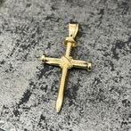 14k gouden kruis hanger spijkers model nieuw, Ophalen of Verzenden, Zo goed als nieuw, Goud, Kruis of Symbool