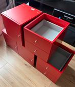 5x Kallax / Expedit Inzet Rood (2x lades, 3x deurtje), Huis en Inrichting, Ophalen, Minder dan 50 cm, Zo goed als nieuw, Minder dan 100 cm