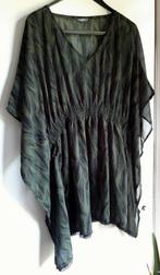 HelloGoodbye Zgan Veertjes Tuniek blouse groen-zw mt 44/46, Ophalen of Verzenden, Zo goed als nieuw, Maat 42/44 (L), Zwart