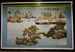 Vintage Chinese parelmoer abalone schelp kunst 3D schaduwbox, Antiek en Kunst, Ophalen