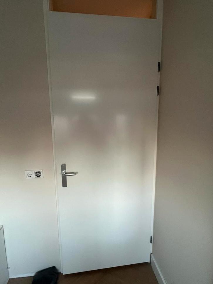 Witte opdekdeur - Nieuwstaat -, Doe-het-zelf en Verbouw, Deuren en Horren, Nieuw, Binnendeur, 215 cm of meer, 80 tot 100 cm, Hout