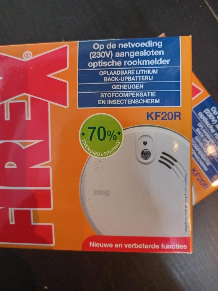 2x FIREX KF20R rookmelders – koppelbaar, bijna nieuw!, Doe-het-zelf en Verbouw, Alarmsystemen, Zo goed als nieuw, Detector, Sensor of Melder