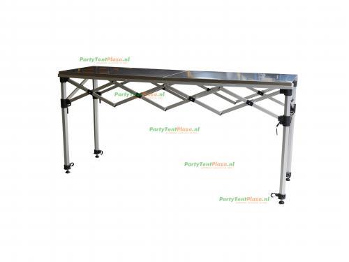 Inklapbare RVS tafel 186x58 cm – Met luxe zwarte rok, Huis en Inrichting, Barren, Nieuw, Verzenden