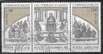 Vaticaanstad 1974 strip mi.640/642 THOMAS VAN AQUINO, Ophalen of Verzenden, Gestempeld