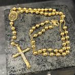 14k gouden rozenkrans ketting kruis groot model, Sieraden, Tassen en Uiterlijk, Kettingen, Ophalen of Verzenden, Nieuw, Goud