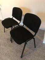 1x stapelbare zwart metalen bureaustoel - zwarte stof, Ophalen, Zo goed als nieuw, Zwart