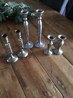 3. X 2 metalen kandelaars, Ophalen of Verzenden, Metaal, 25 tot 50 cm