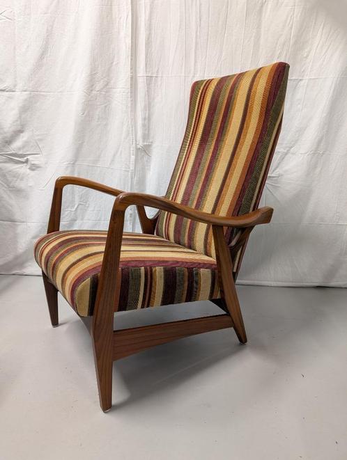 Vintage Topform fauteuil - mid-century Dutch design, 50s, Huis en Inrichting, Fauteuils, Gebruikt, Hout, Stof, 50 tot 75 cm, Minder dan 75 cm