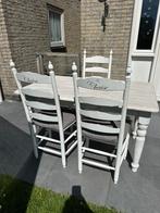 Landelijke eettafel met 3 stoelen, Tuin en Terras, Tuinsets en Loungesets, Ophalen, Gebruikt, Eettafel, 3 zitplaatsen