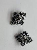 A661 Prachtige zilveren clip oorbellen Blachian Antik Smuck, Ophalen of Verzenden, Zilver, Oorbellen