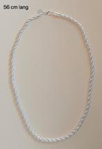 Zilverkleurige soepele gedraaide ketting van 56 cm lang, Ophalen of Verzenden, Nieuw, Zilver, Overige materialen
