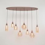 Ovale & Ronde Hanglampen - Rook, Amber & Brons Glas, Huis en Inrichting, Lampen | Hanglampen, Eric Custer, Glas, Nieuw, Ophalen of Verzenden