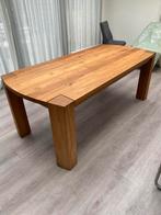 Gave houten eettafel van ruim 2 meter, Huis en Inrichting, Ophalen, 200 cm of meer, 50 tot 100 cm, Zo goed als nieuw