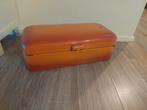 Vintage oranje emaille broodtrommel, Antiek en Kunst, Ophalen of Verzenden