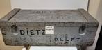 Vintage houten reiskist met opschrift Dietz uit Delft, Huis en Inrichting, Ophalen, Minder dan 50 cm, Gebruikt, Minder dan 50 cm