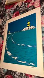 Haven ingang scheveningen, Antiek en Kunst, Kunst | Litho's en Zeefdrukken, Ophalen of Verzenden