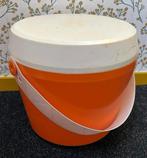 Opbergton met deksel oranje jaren 60 gebruikte staat, Ophalen of Verzenden, Gebruikt, Kunststof