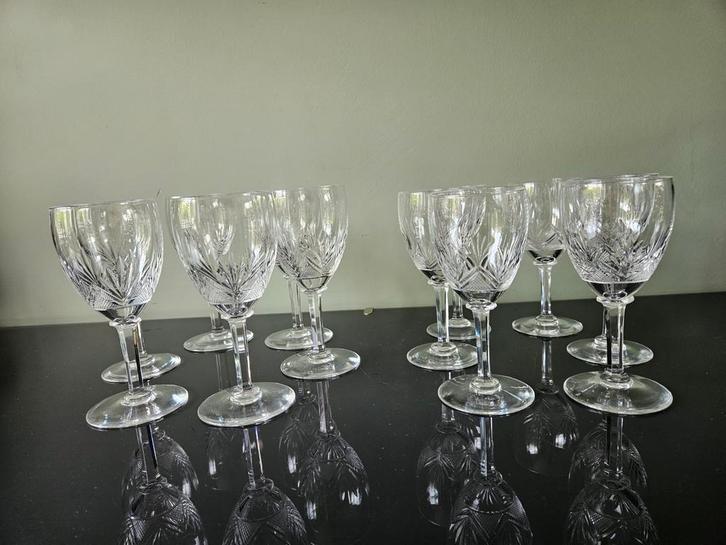 Set van 12 kristallen wijnglazen & port/sherry/likeur glazen, Verzamelen, Glas en Borrelglaasjes, Zo goed als nieuw, Overige typen