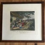 E. Bell 1800 "Fox Hunting" ingekleurde gravure G Morland, Antiek en Kunst, Ophalen of Verzenden