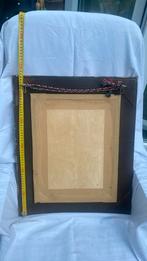 Antieke spiegel met houten, schitterend versierde, lijst, Ophalen of Verzenden, Rechthoekig, Minder dan 100 cm